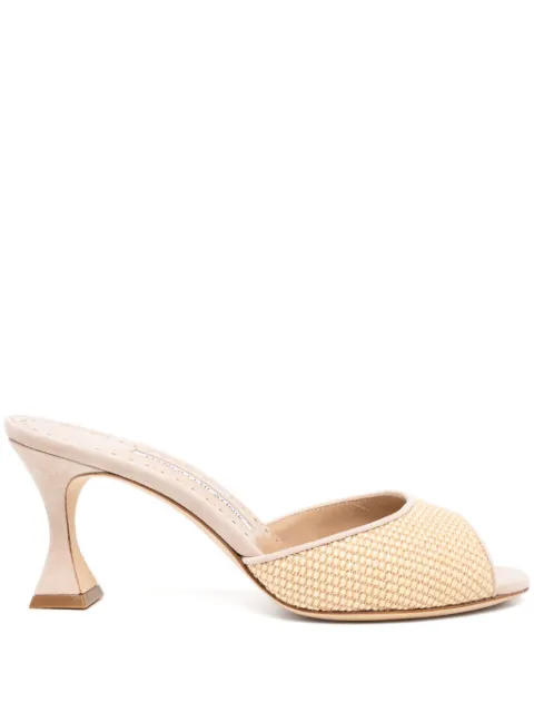 Manolo Blahnik round open toe mules