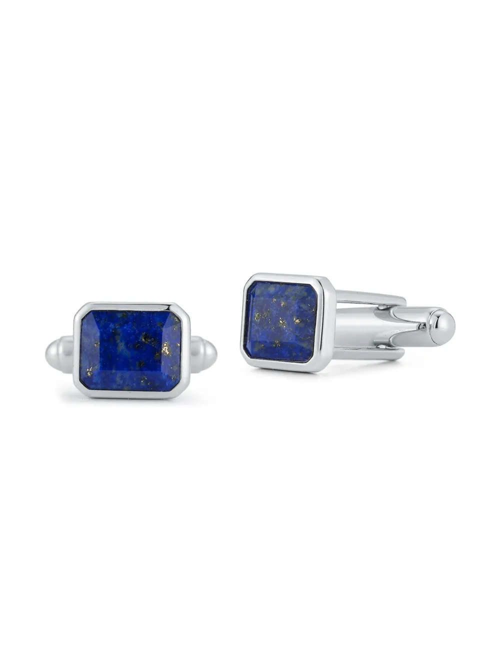 Mateo Emerald Cut Lapis cufflinks - Silver