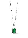 Mateo sterling silver Emerald Cut malachite necklace