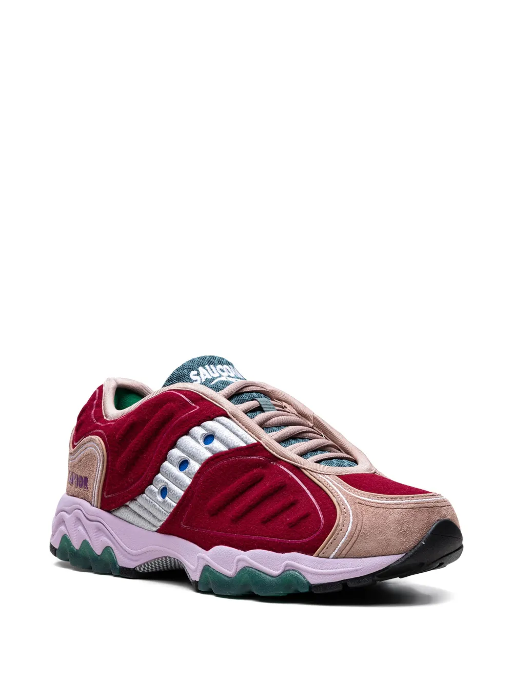 Saucony x Jae Tips Matrix "Burgundy/Tan/Multicolour" sneakers - Rood