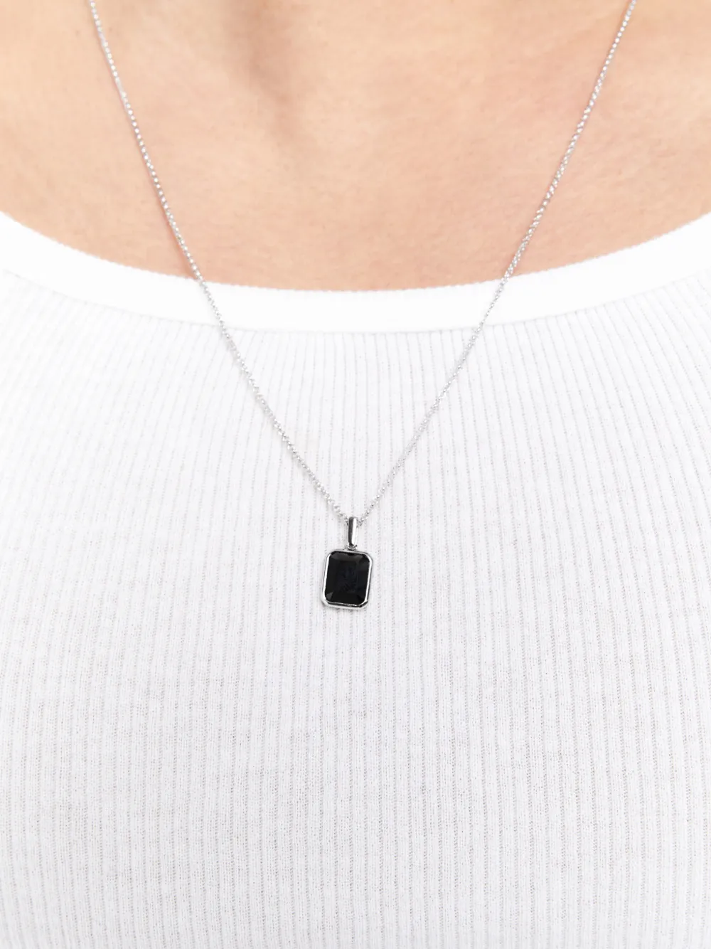 Emerald-Cut Onyx Necklace