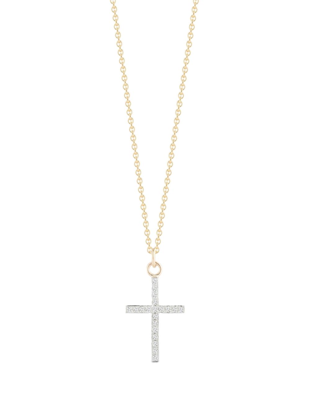 Mateo 14K yellow-gold Cross diamond neckace