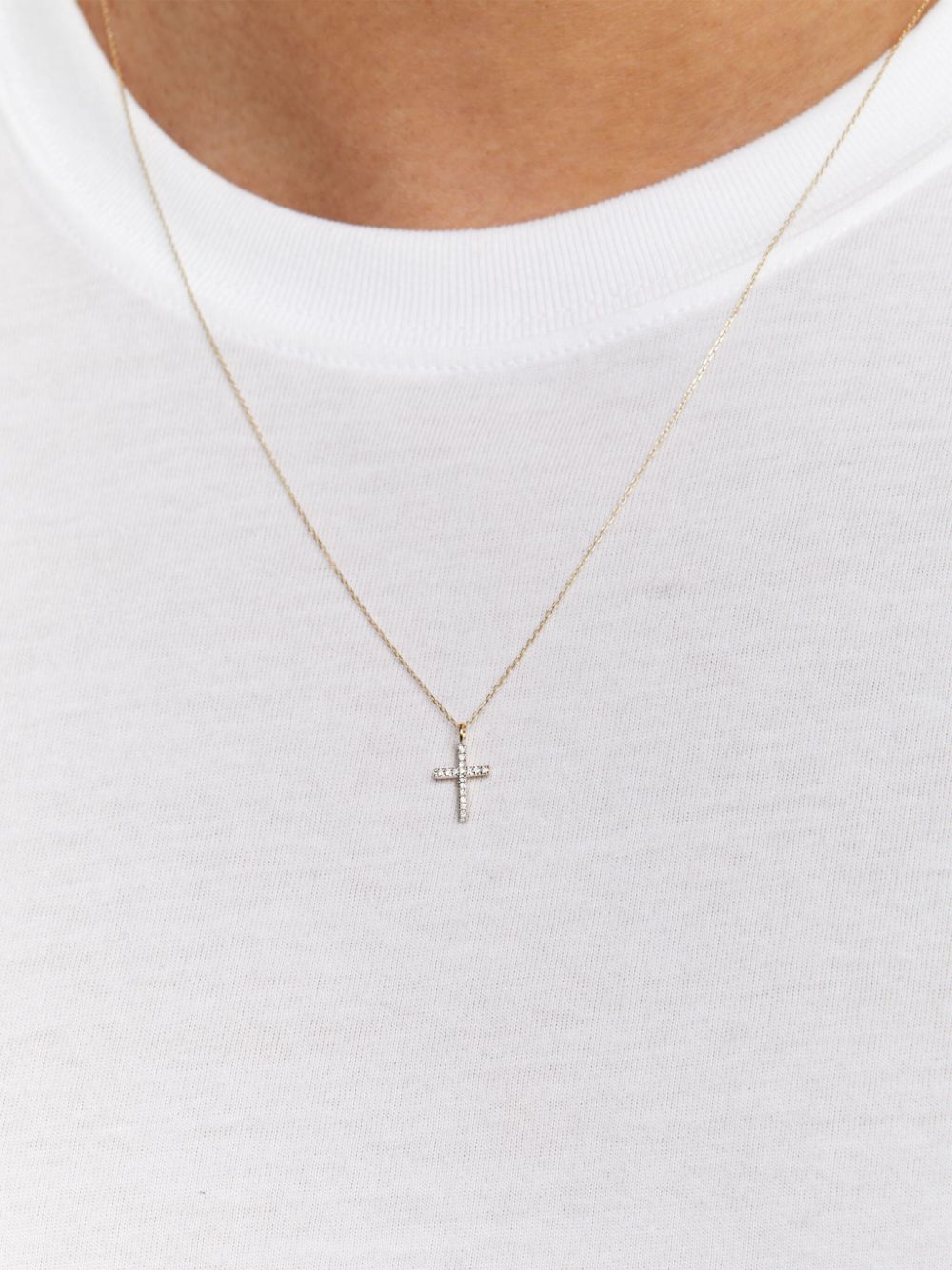 Mateo 14K yellow-gold Cross diamond neckace