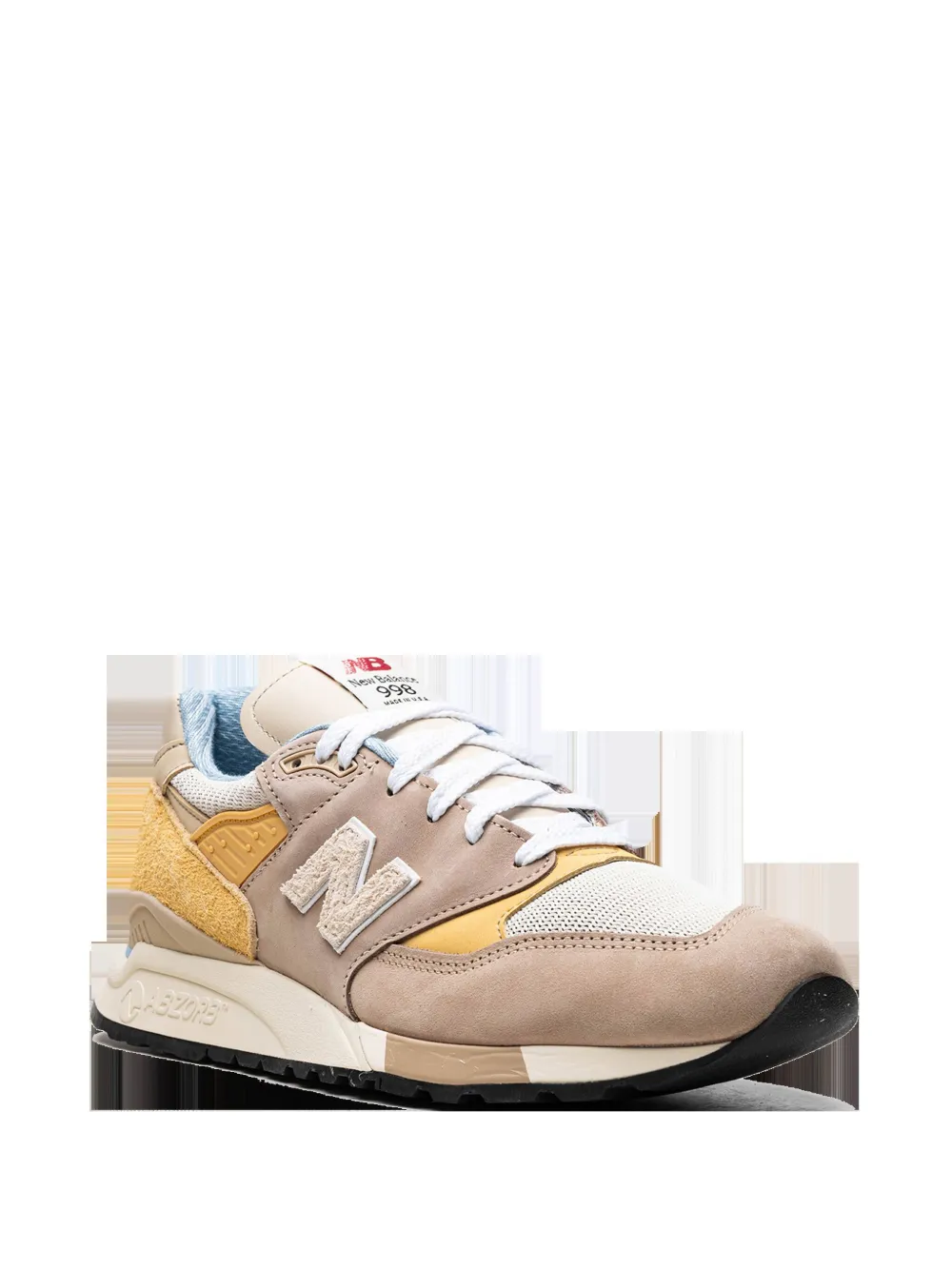 New Balance Suede And Mesh Sneakers With Signature Logo Detail In Neutrals