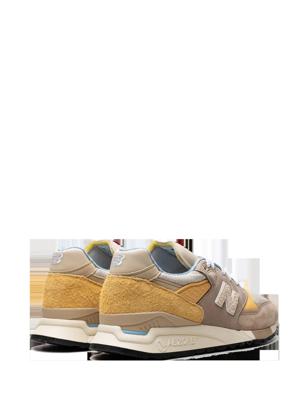 New Balance Suede And Mesh Sneakers With Signature Logo Detail In Neutrals