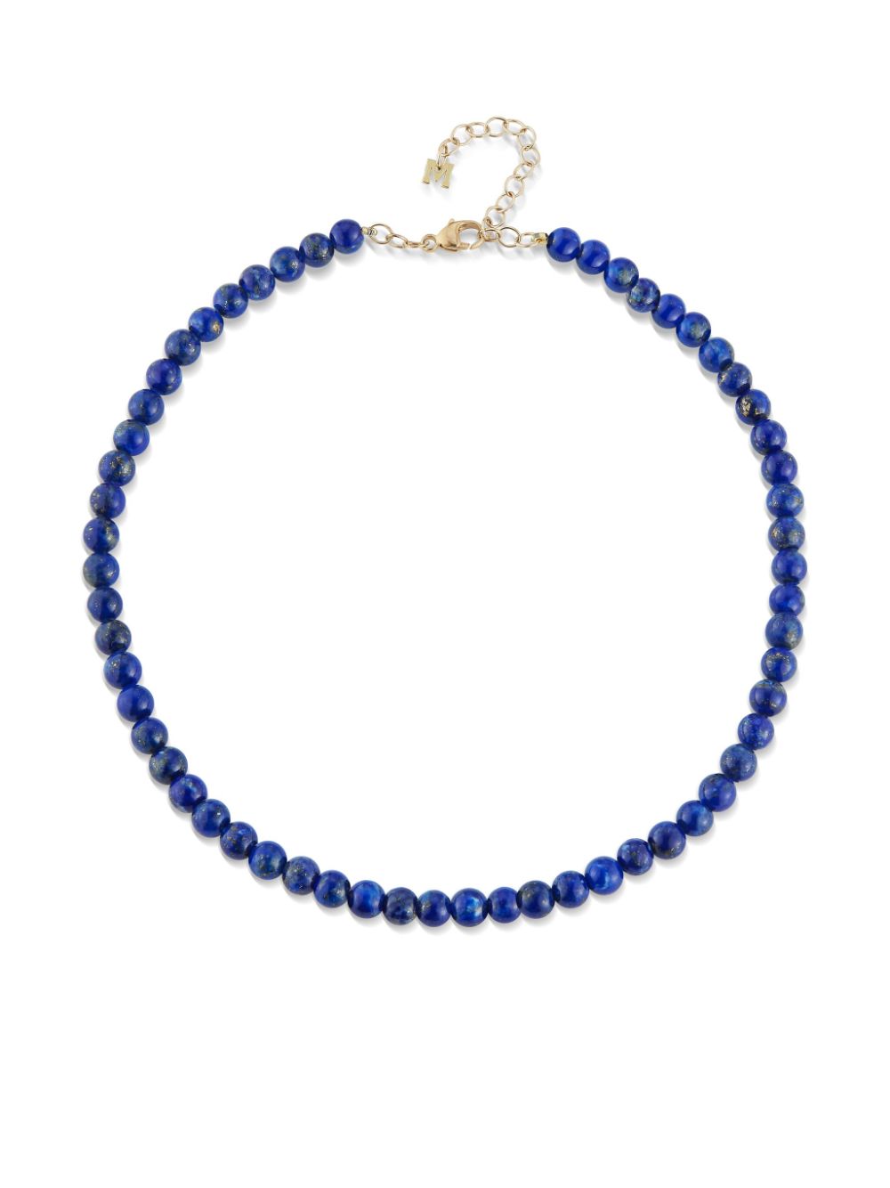 14K yellow gold beaded lapis bracelet