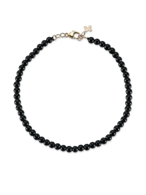 Bracelet en or 14ct à perles d'onyx - Mateo - Modalova