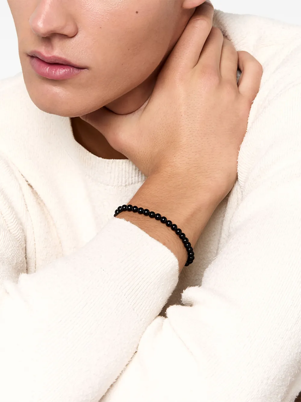 Mateo 14kt geelgouden armband met onyx - Zwart