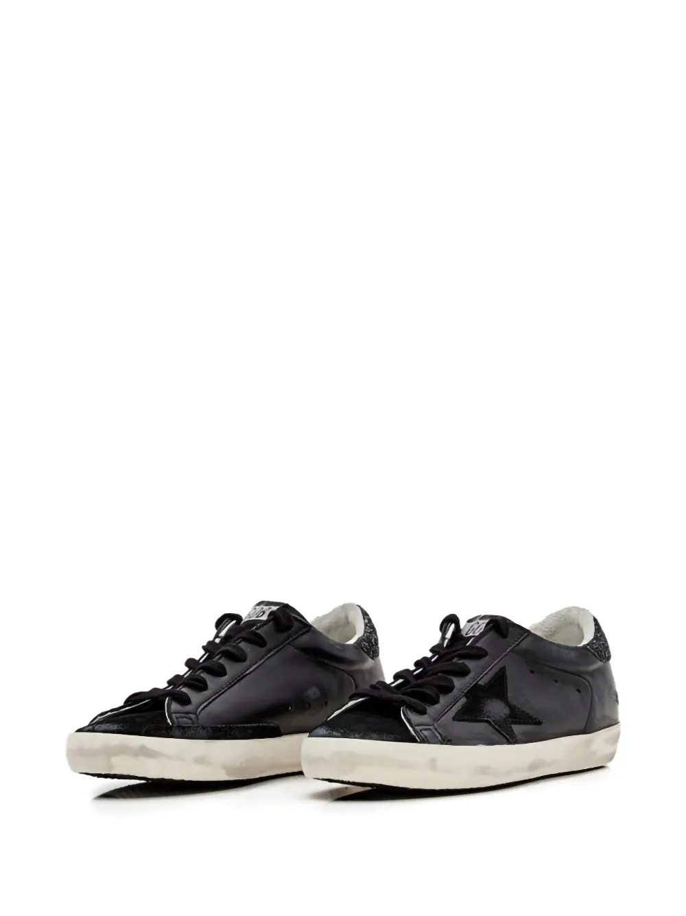Golden Goose Superstar "Black Glitter Heel" sneakers