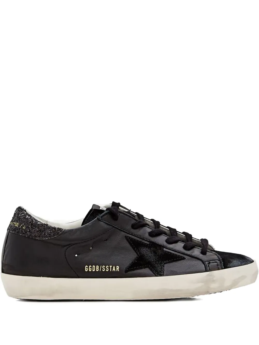 Golden Goose Superstar "Black Glitter Heel" sneakers