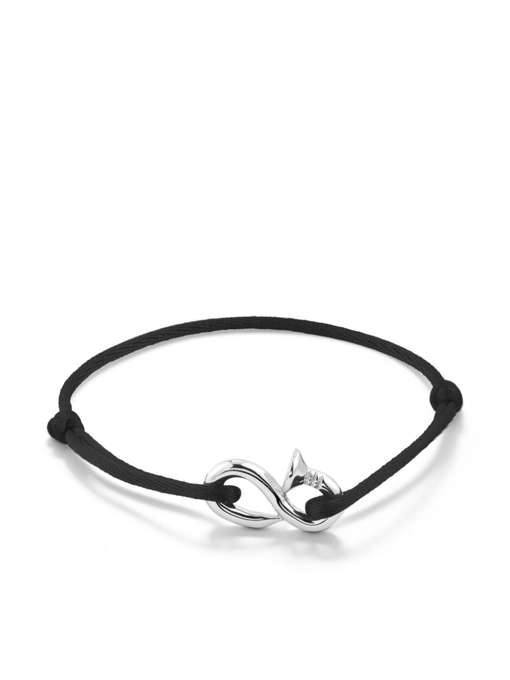 Mateo sterling silver Bent Nail cord bracelet