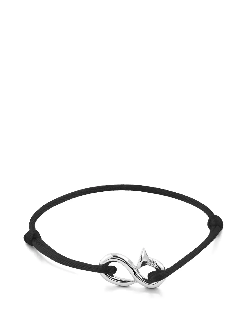 Mateo sterling silver Bent Nail cord bracelet - Argento