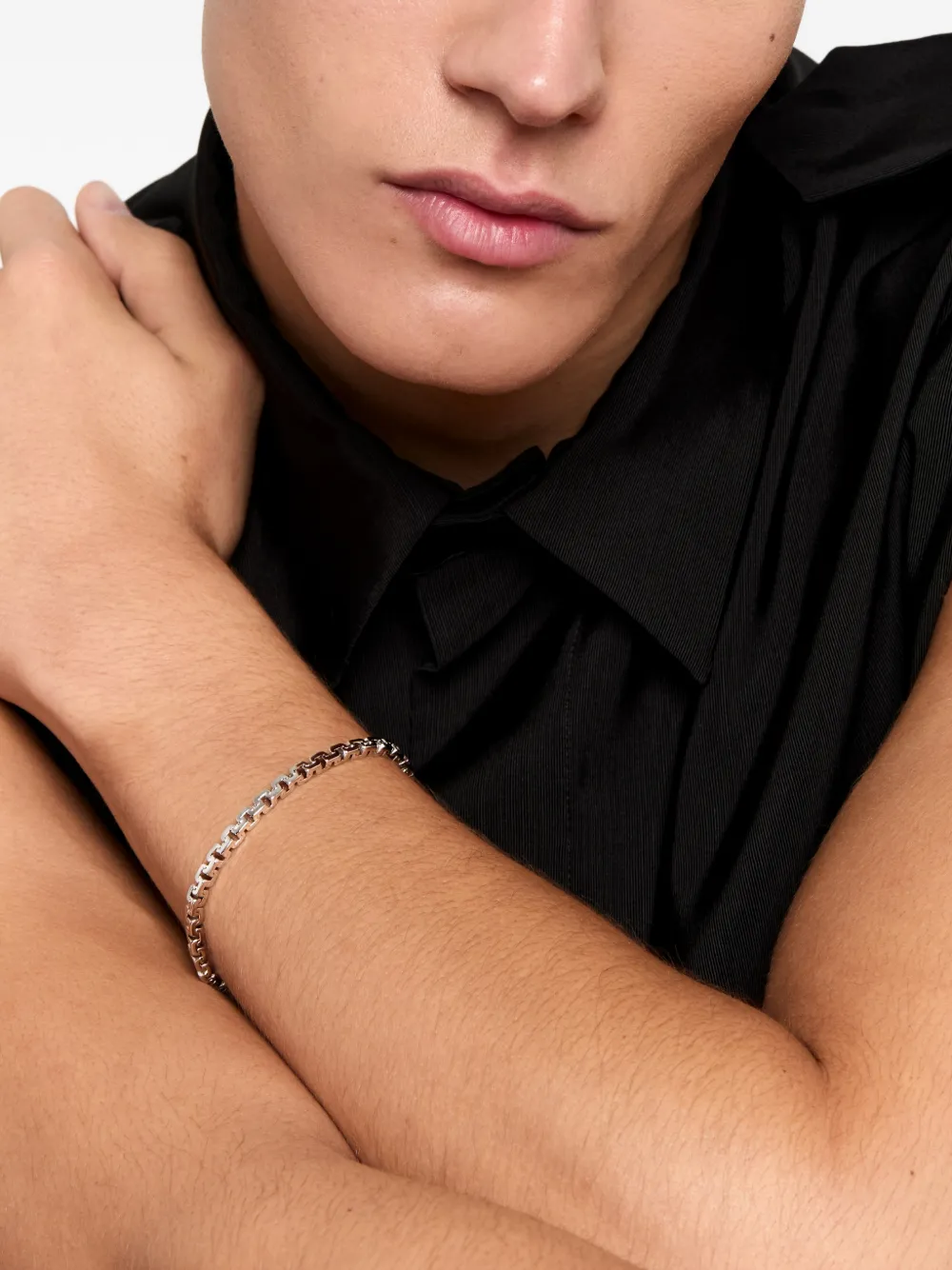  Mateo Square-link Chain Bracelet - Silver 