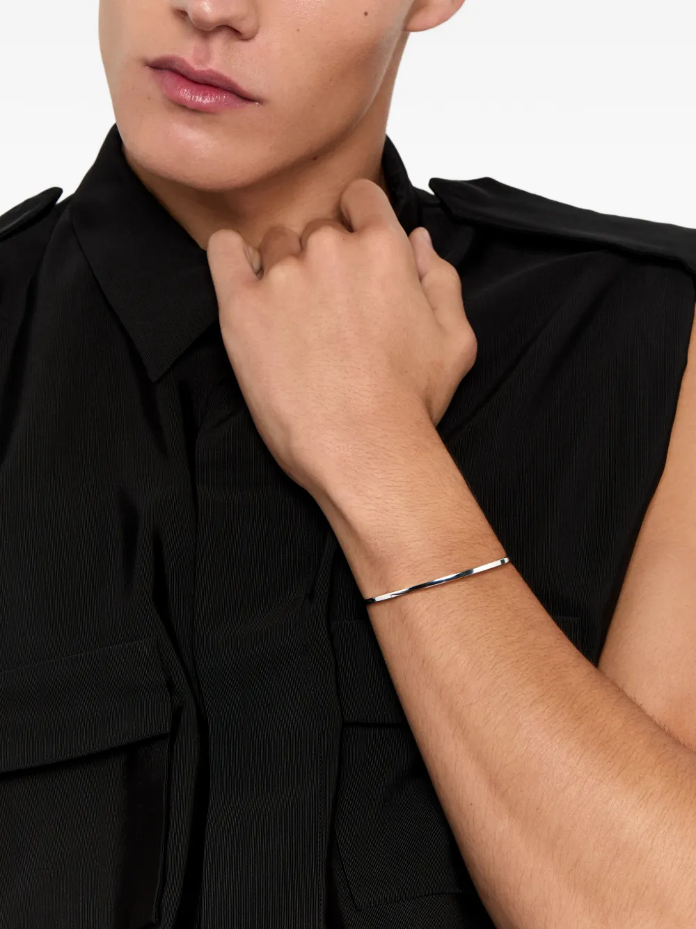 Mateo sterling silver bar cuff bracelet - Argento