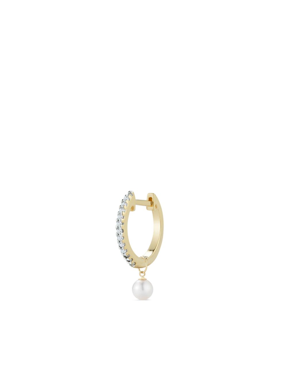 Mateo 14kt yellow gold diamond and pearl huggie earring