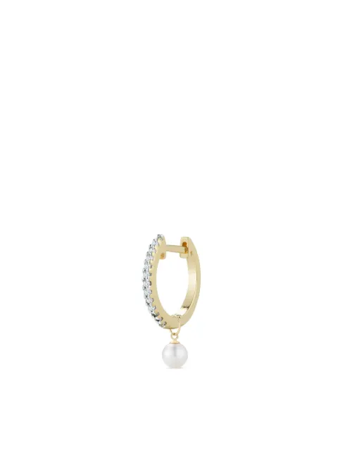 Boucle d'oreille en 14ct à perles et pavée de diamants - Mateo - Modalova
