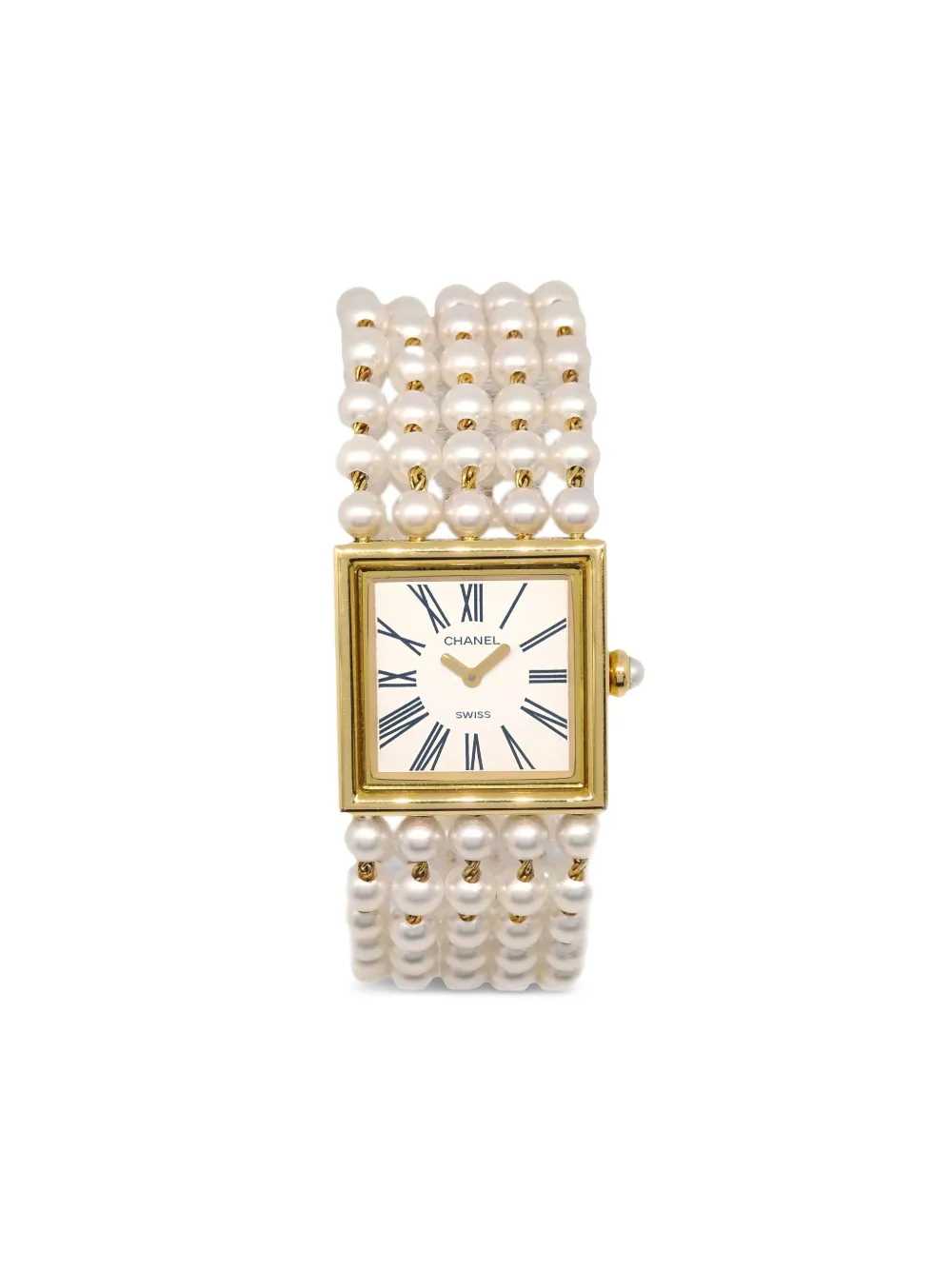CHANEL Pre-Owned 1989 プレオウンド マドモアゼル 22mm - ホワイト CHANEL Pre-Owned 1989 プレオウンド マドモアゼル 22mm - ホワイト