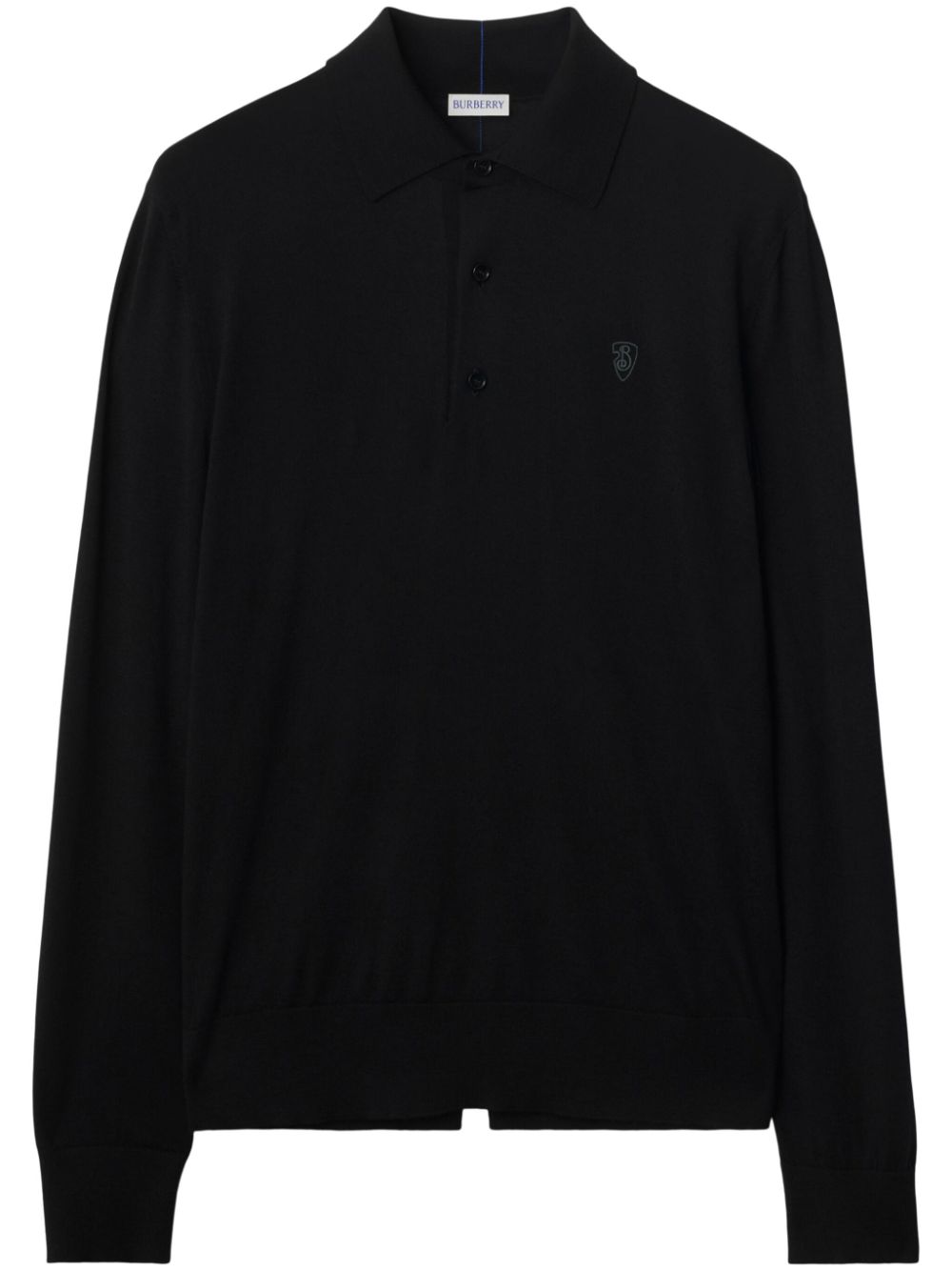 Burberry Poloshirt met geborduurd logo Zwart