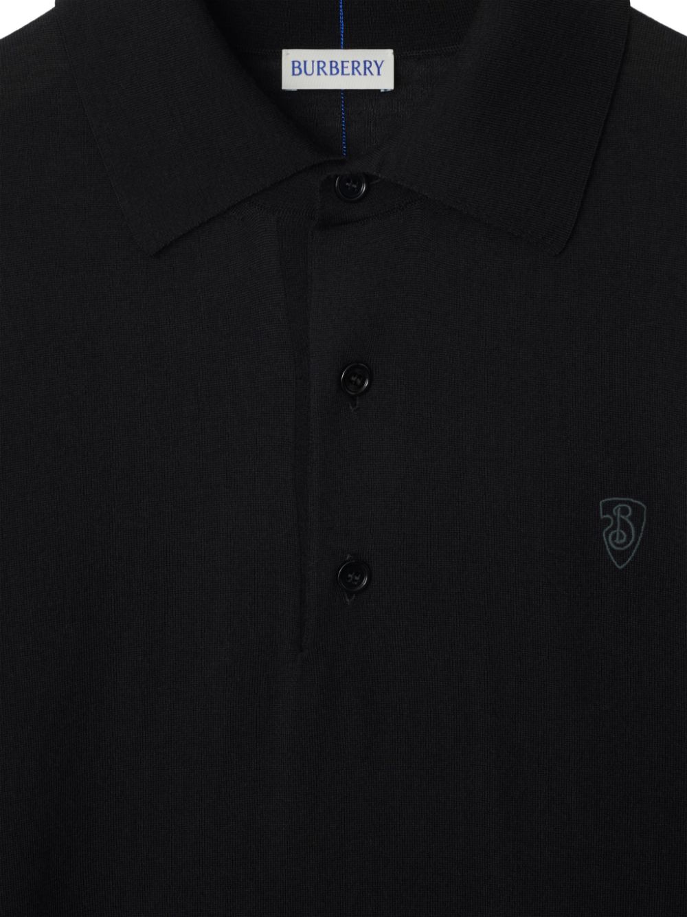 Burberry Poloshirt met geborduurd logo - Zwart