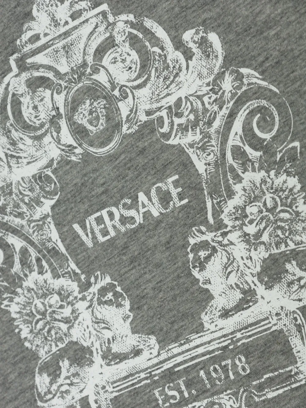 Versace Kids Katoenen T-shirt met logoprint Grijs
