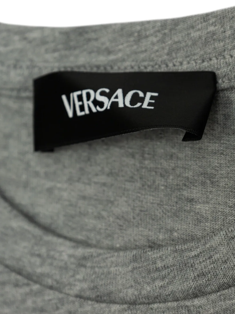 Versace Kids Katoenen T-shirt met logoprint Grijs
