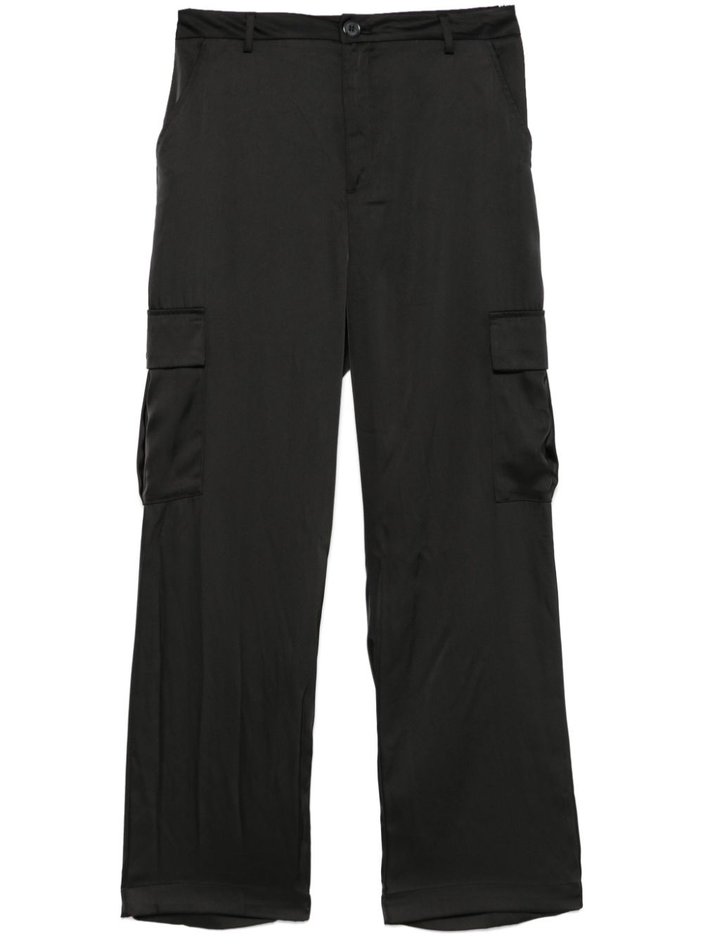 high-rise satin trousers