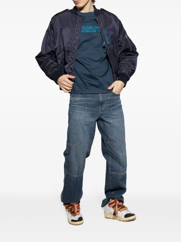 Lanvin logo-embroidered T-shirt | Blue | FARFETCH