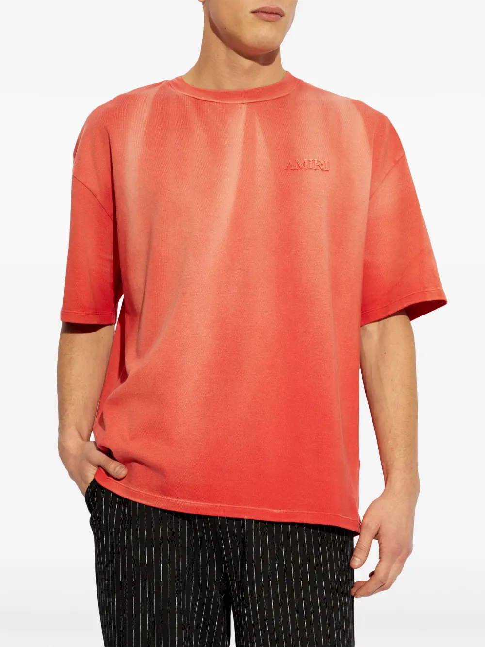 AMIRI T-shirt met geborduurd logo Rood