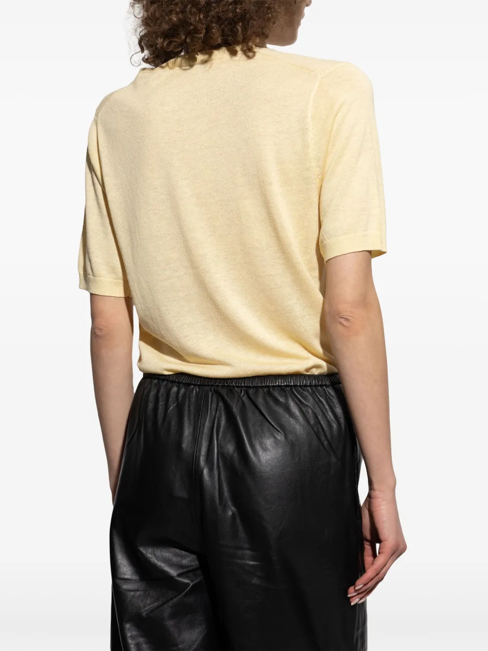 By Malene Birger Shorts met geborduurd logo Beige