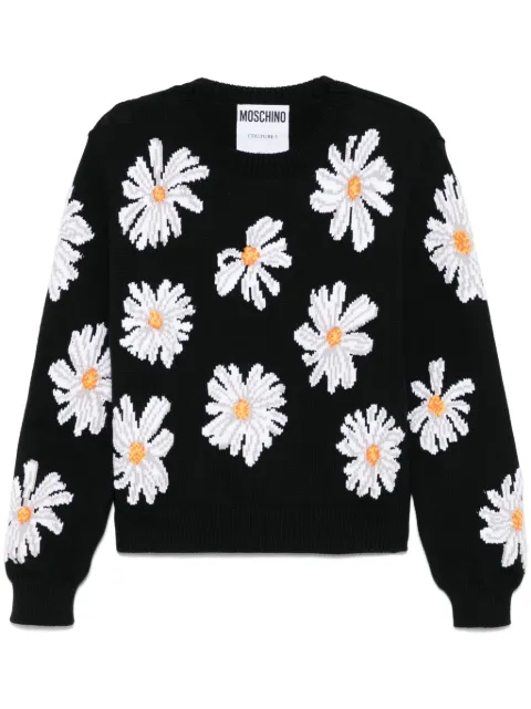 Moschino suéter con motivo floral en jacquard