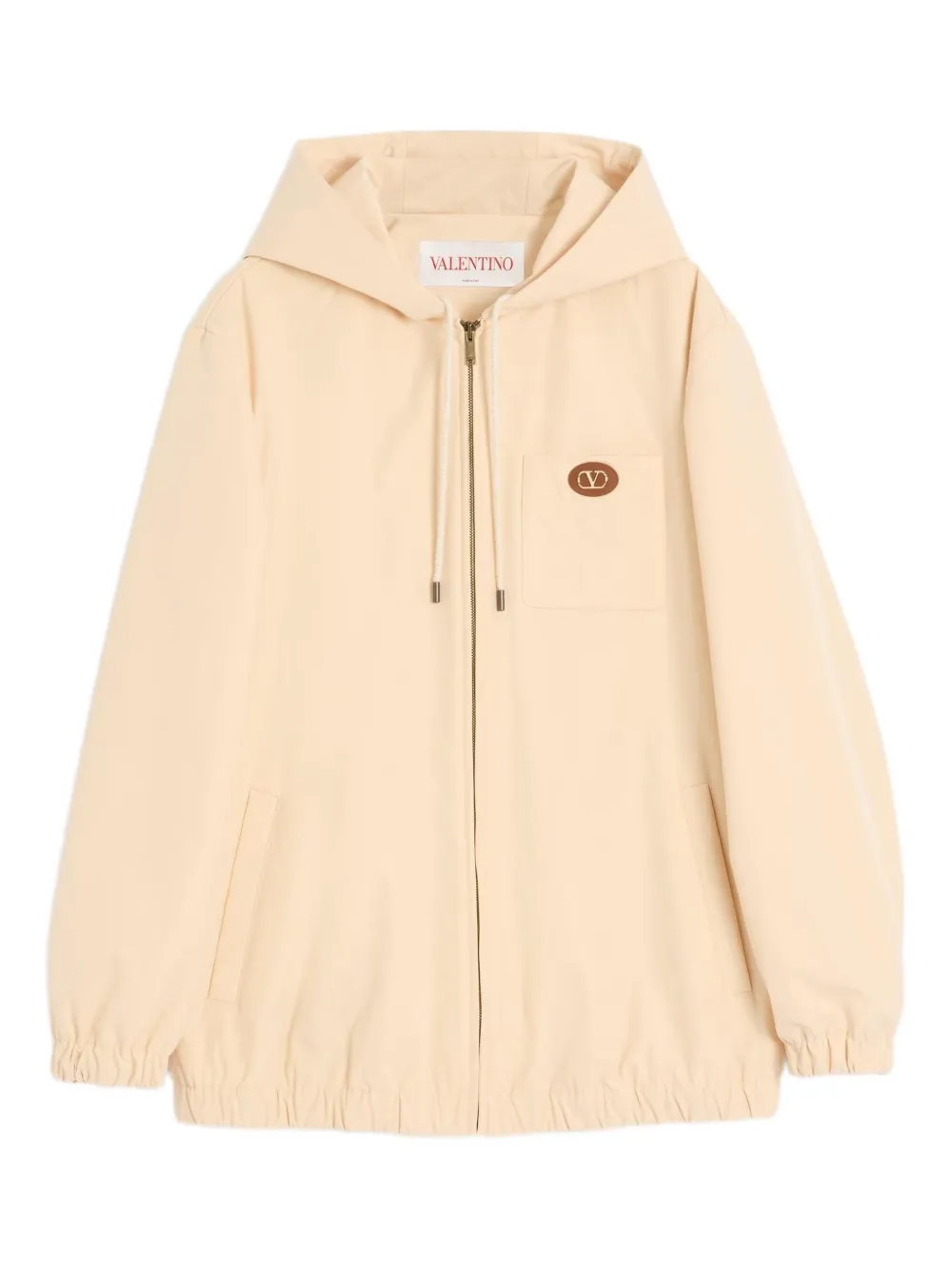 Valentino Garavani Vロゴ フーデッドジャケット - ニュートラル Valentino Garavani Vロゴ フーデッドジャケット - ニュートラル