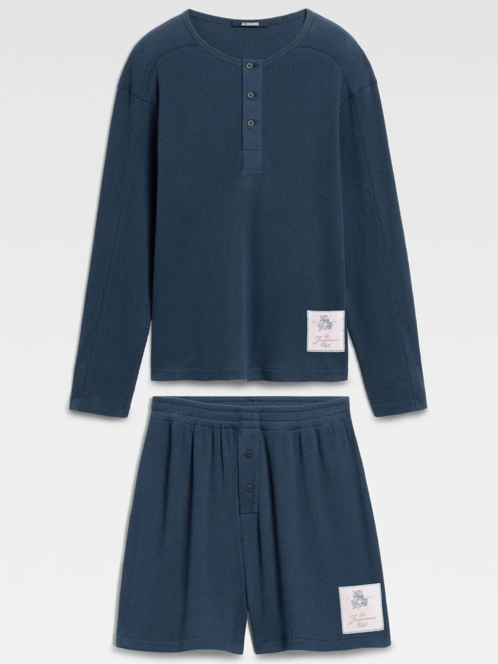 Jacquemus Cotton Playsuit In Blue