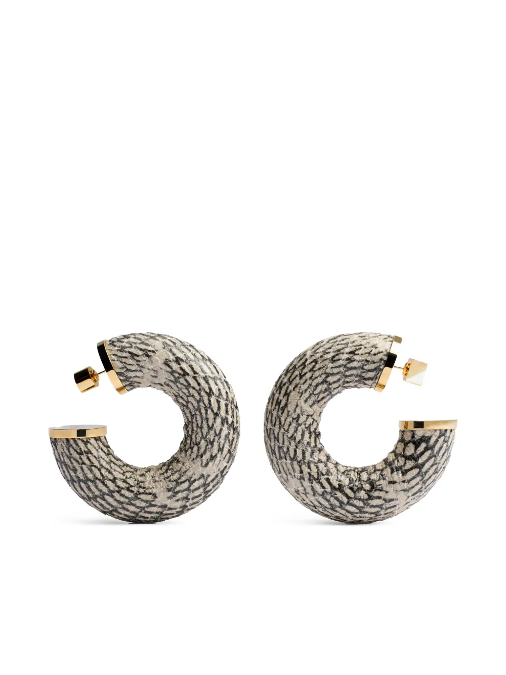 Jacquemus python-effect hoop earrings | Gold | Image 1