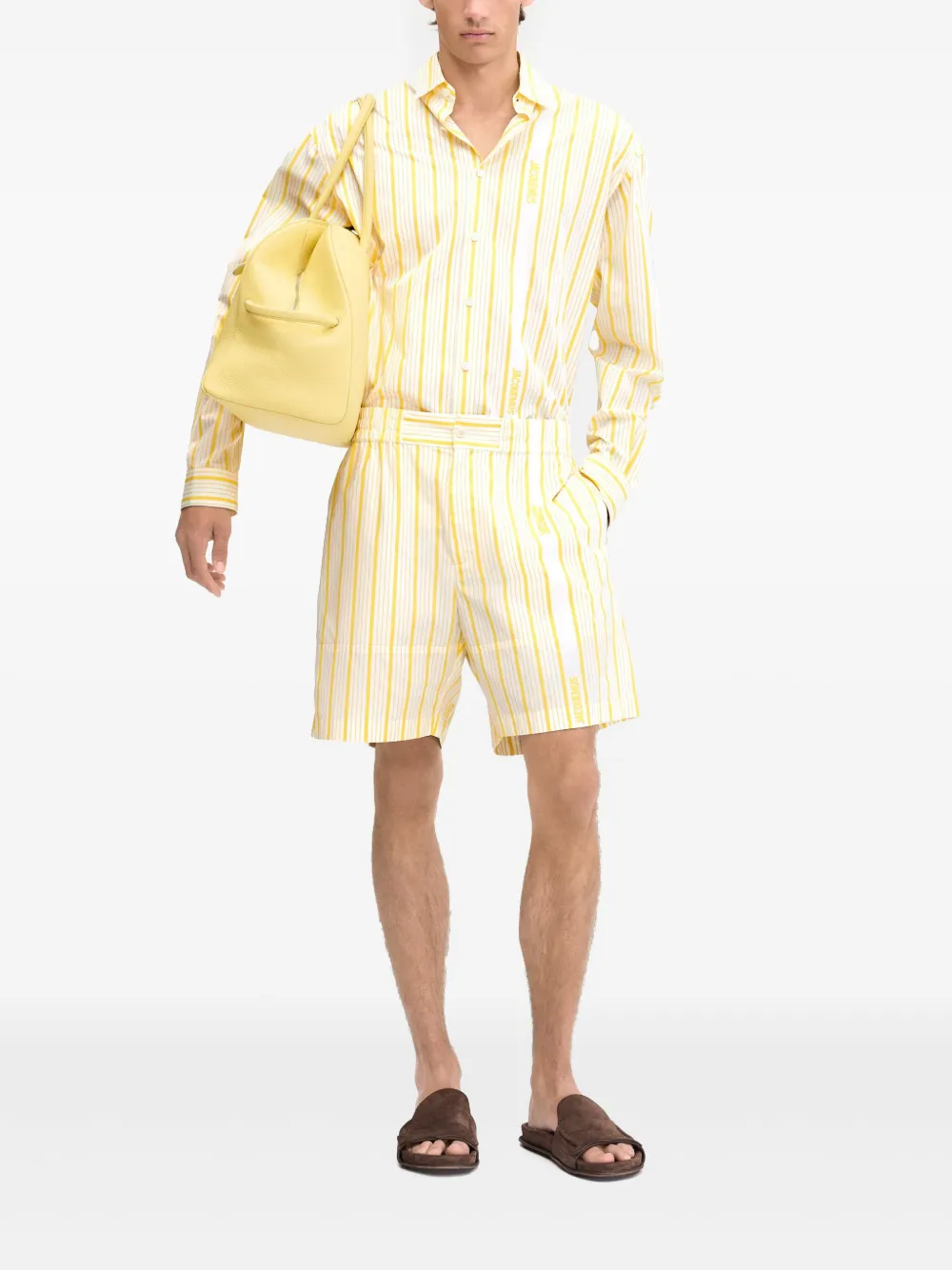 Jacquemus Gestreepte shorts - Geel