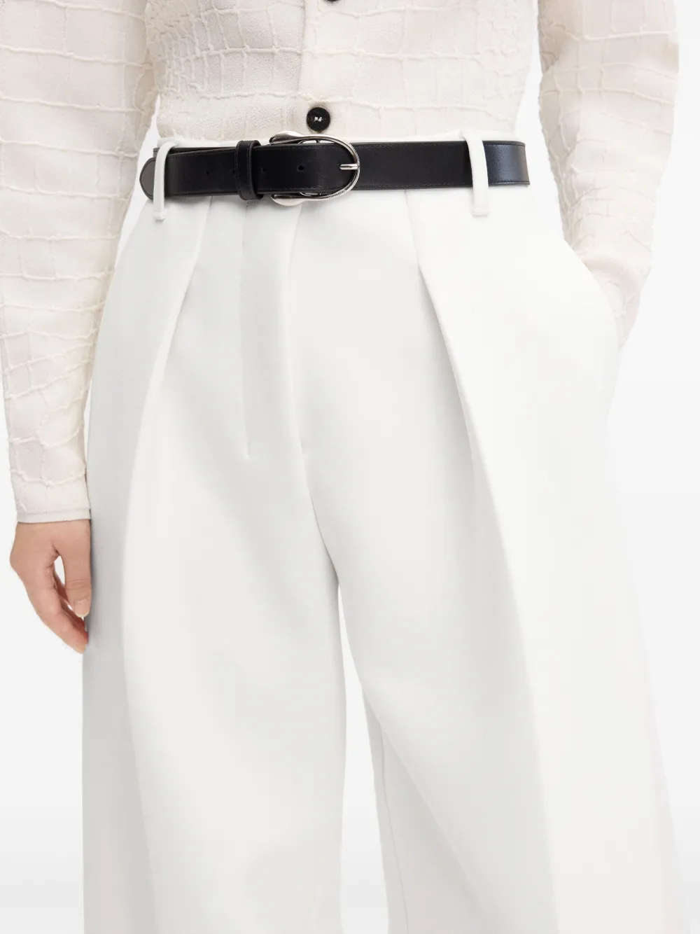 Jacquemus Le Ovalo Trousers In 100 White