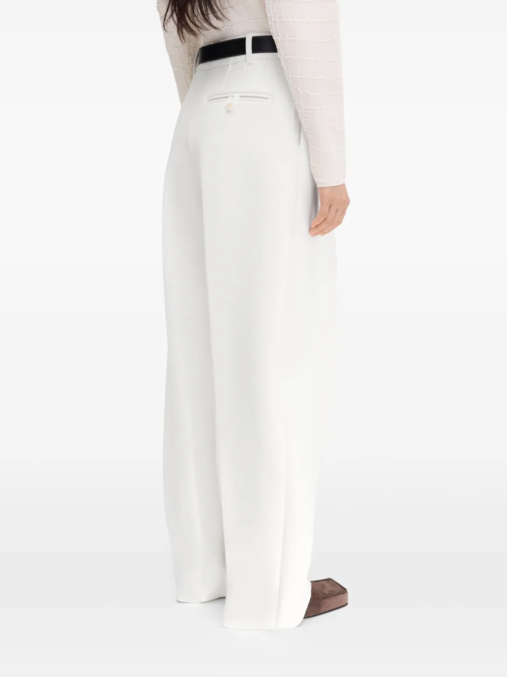Jacquemus Le Ovalo Trousers In 100 White