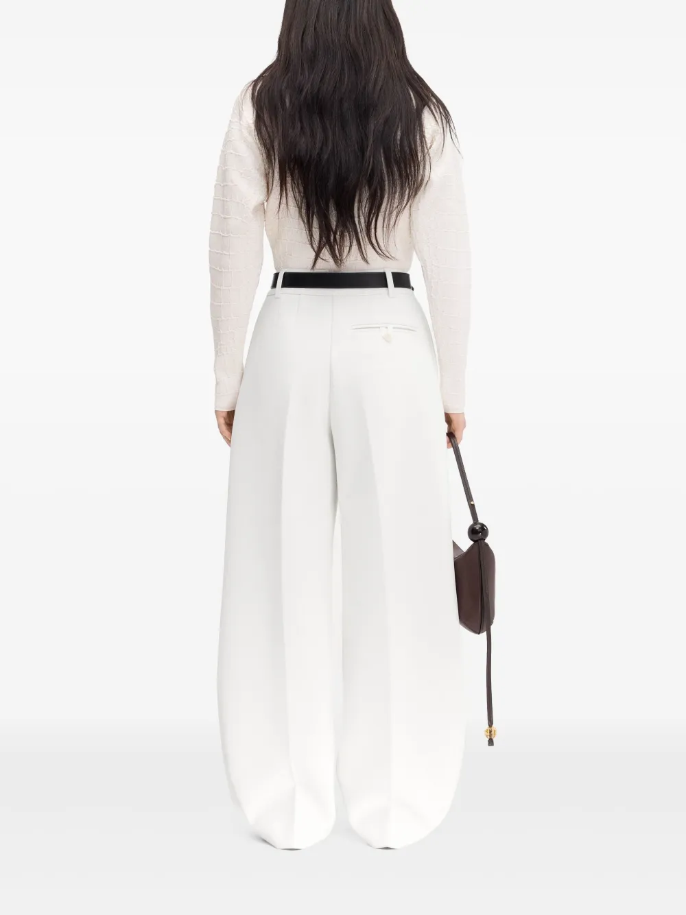 Jacquemus Le Ovalo Trousers In 100 White