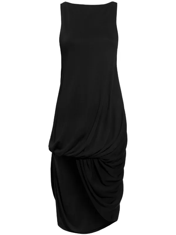princess polly baby blue dress Jacquemus Asymmetric Midi Dress | Black