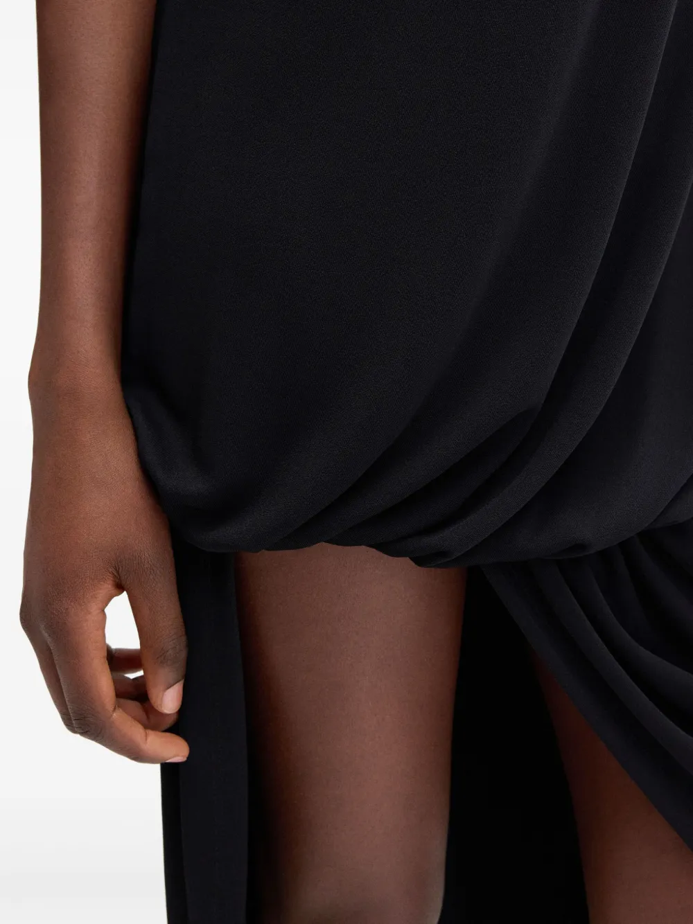 Shop Jacquemus Asymmetric Midi Dress In Black