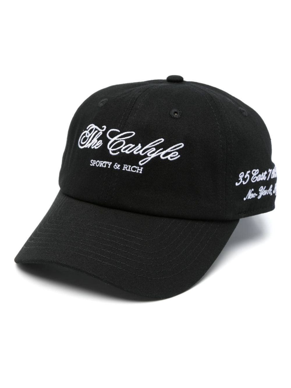 slogan-embroidered cap