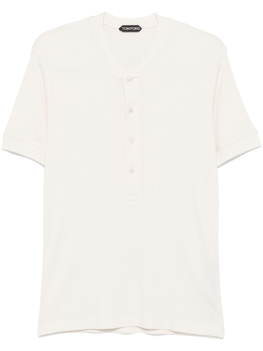 TOM FORD Fijngeribbeld T-shirt Wit