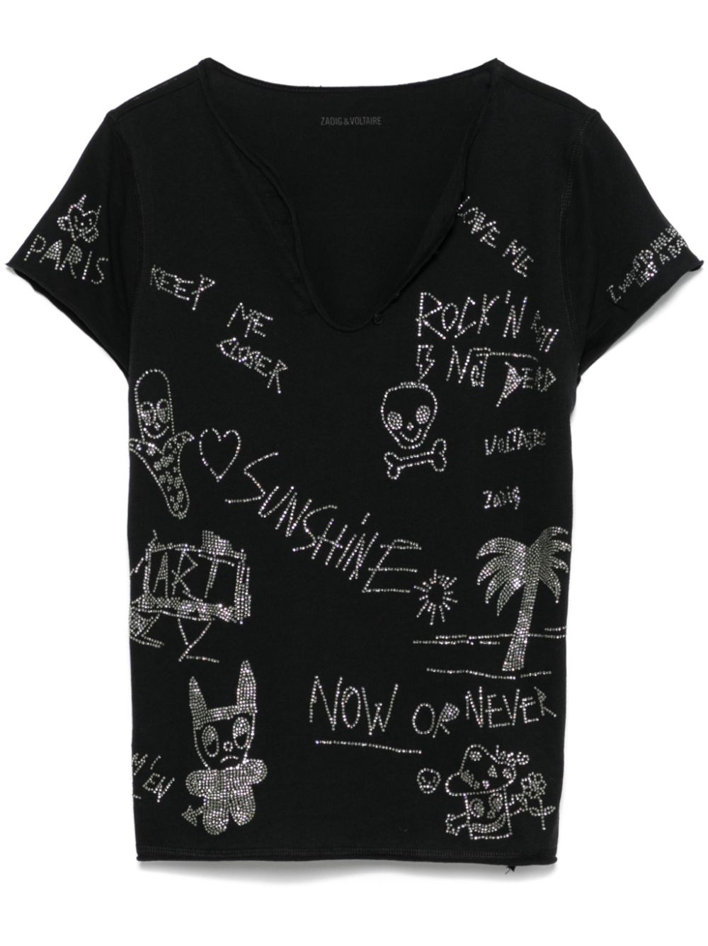 Zadig&Voltaire crystal-embellished T-shirt