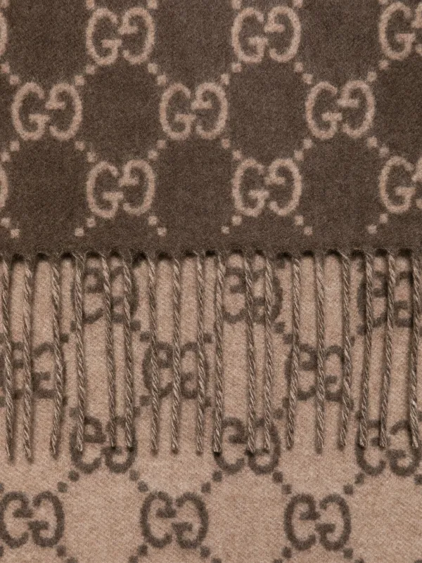 【関税＆送料込み】Gucci Scarfs Brown Gucci GG Cashmere Scarf | Brown | FARFETCH