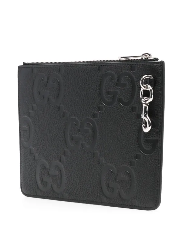 Gucci Jumbo GG clutch bag men Calf Leather One Size Black