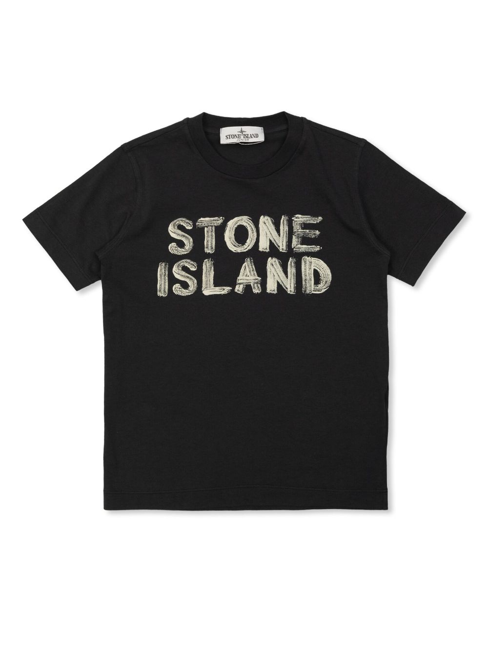 Stone Island Junior T-shirt met logoprint Zwart