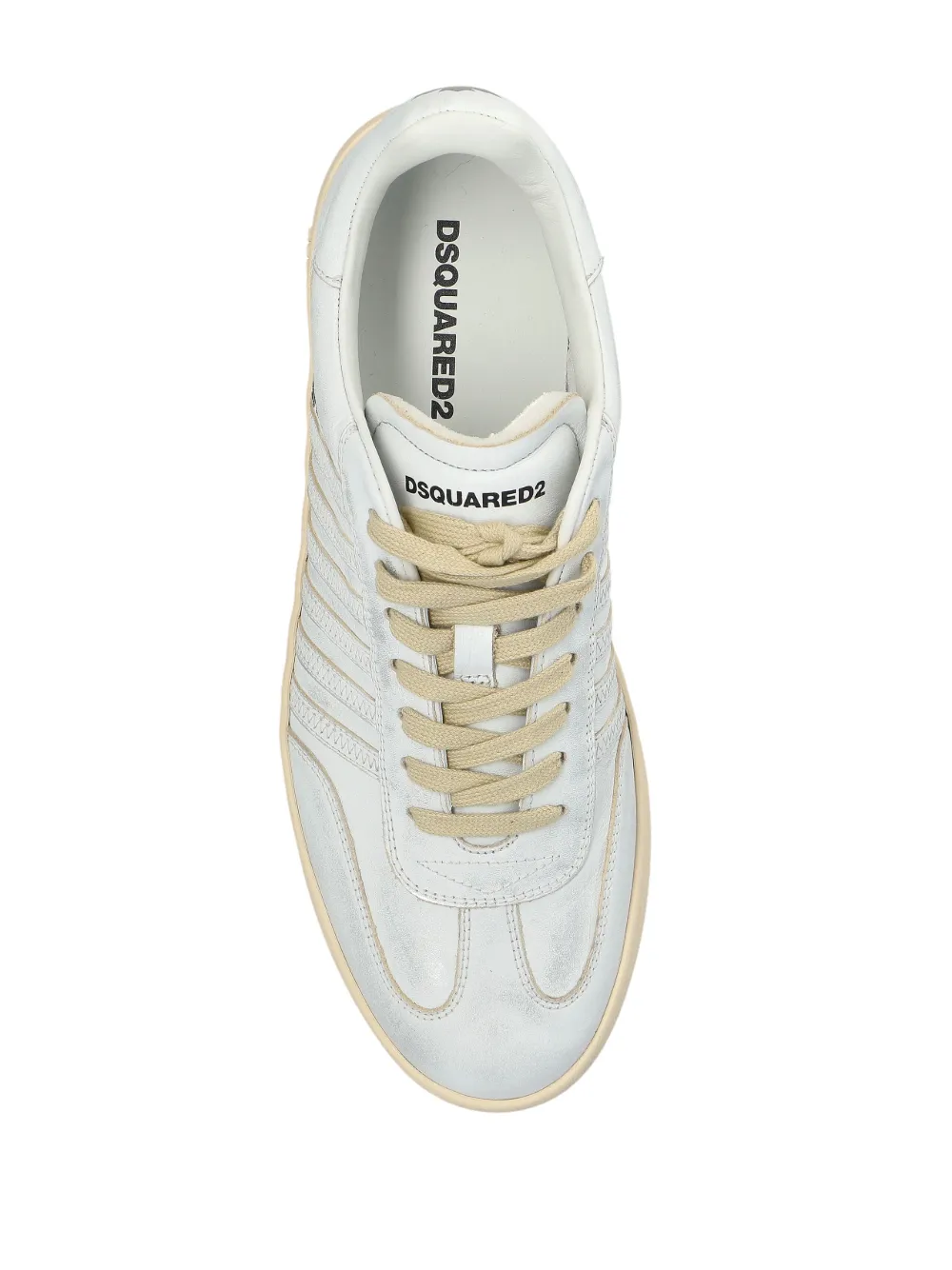 Dsquared2 Fighter Low-top Round Toe Sneakers In White