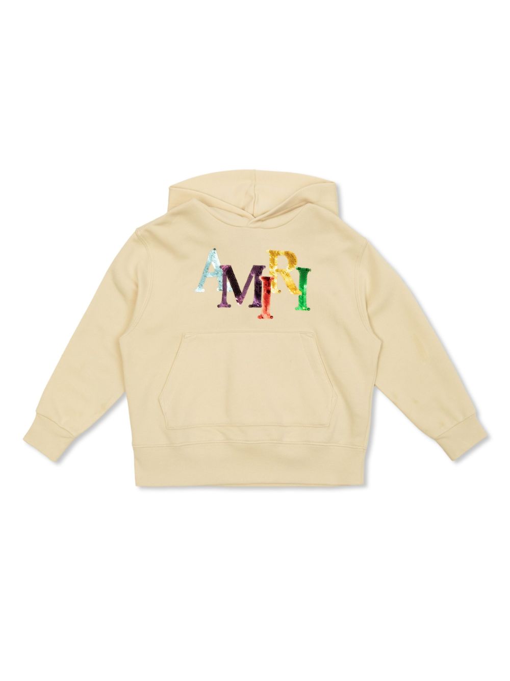 AMIRI KIDS sequin-logo cotton hoodie - Neutrals