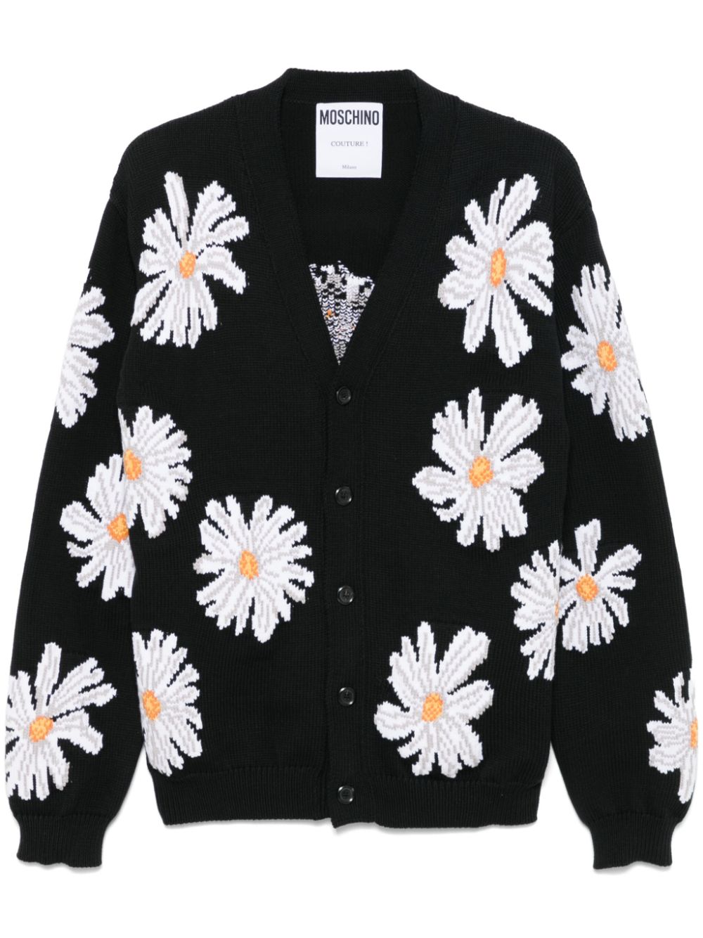 daisy-jacquard cardigan