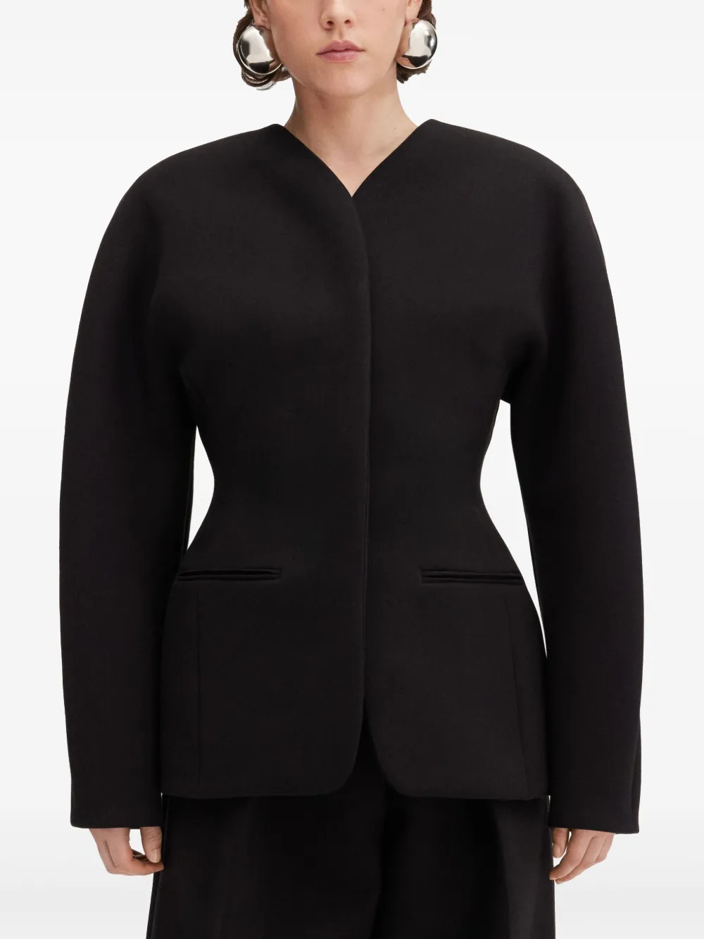 Jacquemus Black Les Sculptures 'la Veste Ovalo' Blazer In 黑色