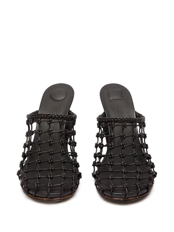 【送料&関税込】Jacquemus Les Doubles Tresses Jacquemus Les Doubles Tresses Croc-Embossed Wedge Mules